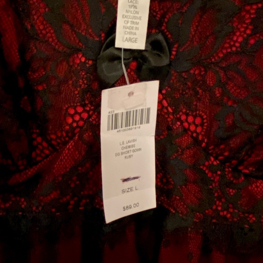 Soma sexy red and Black Lace short nightie! New with tags - Picture 3 of 9